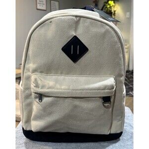 Wild Fable™ Canvas Backpack – Cream with Blue Accents
